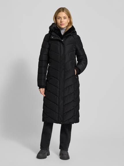 NAUTGÅRD Gewatteerde lange jas met Sorona® Aura-vulling Zwart - 4