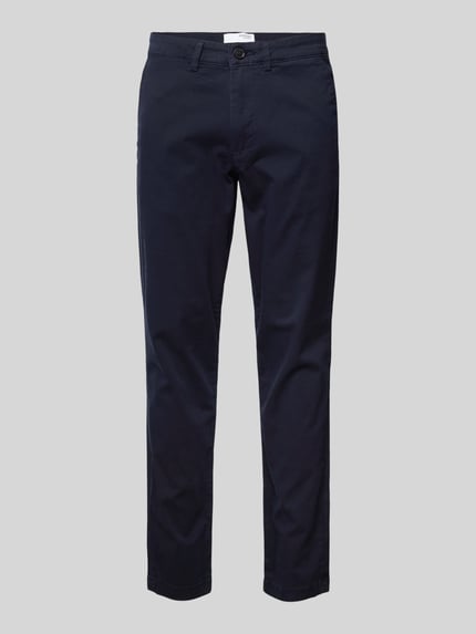 Selected slim fit chino van katoenmix model 'MILES' Marineblauw - 2