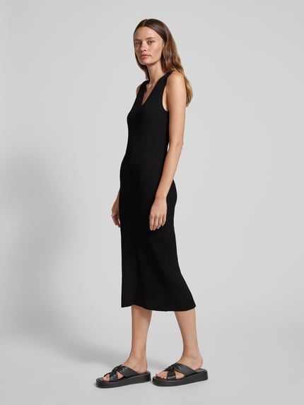 COMMA Strickkleid mit V-Ausschnitt Black 1