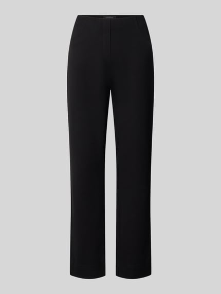 Produktfoto, schwarze gerade Culotte mit glatter Textur aus Viskose-Mix, Stehmann Straight Fit Culotte aus Viskose-Mix Modell 'Igor', Damen Culotte von Stehmann.