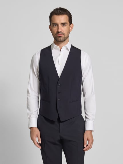 BOSS Regular Fit Anzugweste aus Schurwoll-Mix Blau 4
