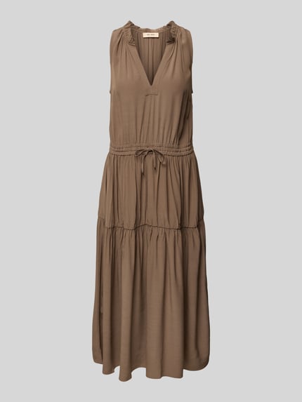 MOS MOSH Maxi-jurk met tuniekkraag, model 'Sabri' Zand gemêleerd - 2