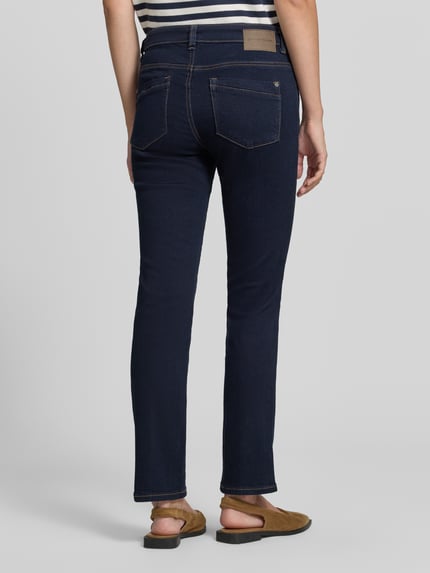 Tom Tailor Regular Fit Straight Fit Jeans mit Label-Patch Modell 'Liva Straight' Dunkelblau 5