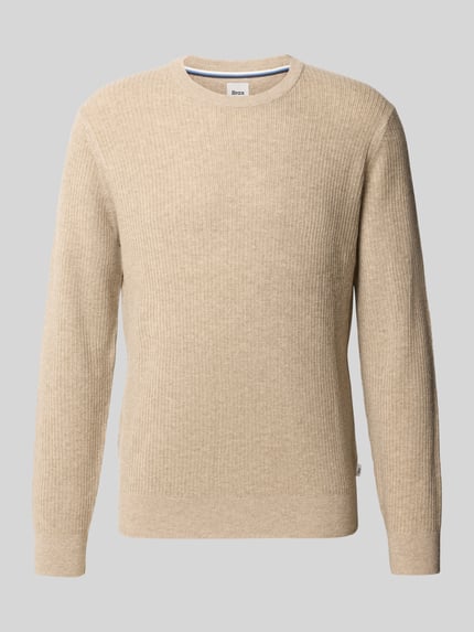Brax sweter z mieszanki wełny i kaszmiru o kroju regular fit model 'Rick' Jasnobrązowy 2