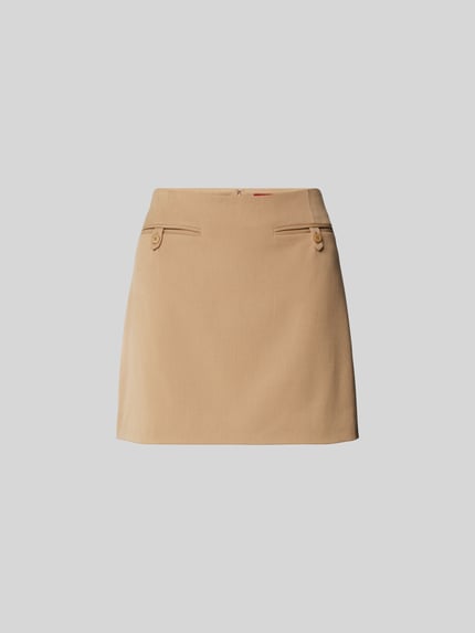 Staud spódnica mini z zamkiem błyskawicznym Camel 2