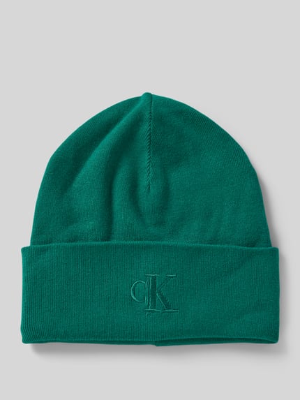 Calvin Klein Jeans Czapka beanie z wyhaftowanym logo Zielony 1