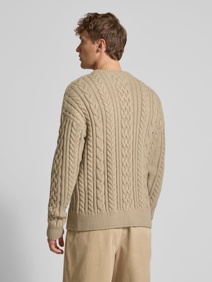 Jake*s Studio Men Strickpullover mit Zopfmuster Beige 5