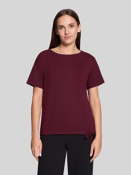 Betty Barclay t-shirt o kroju regular fit z dodatkiem wiskozy model 'NOS JULI' Bordowy 4