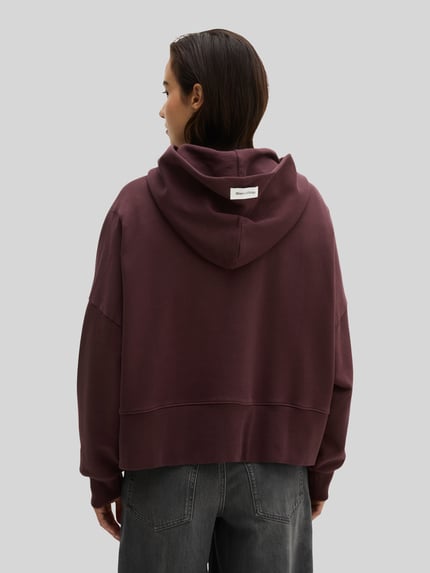 Marc O'Polo Sweatshirt mit Kapuze und Label-Detail Dunkelrot 5