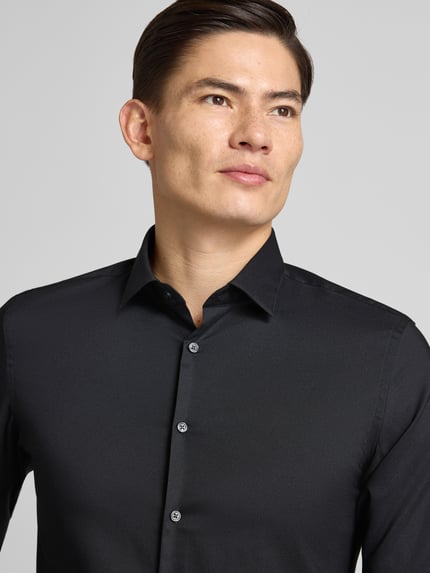 Jake*s Super slim fit zakelijk overhemd met kentkraag Zwart - 3