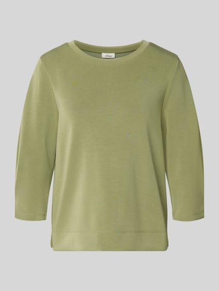 Produktfoto, Comfort Fit Sweatshirt aus Modal-Mix von s.Oliver RED LABEL, jednolity kolor, okrągły dekolt, rękaw o dł. 3/4, mieszanka modalu, struktura scuba