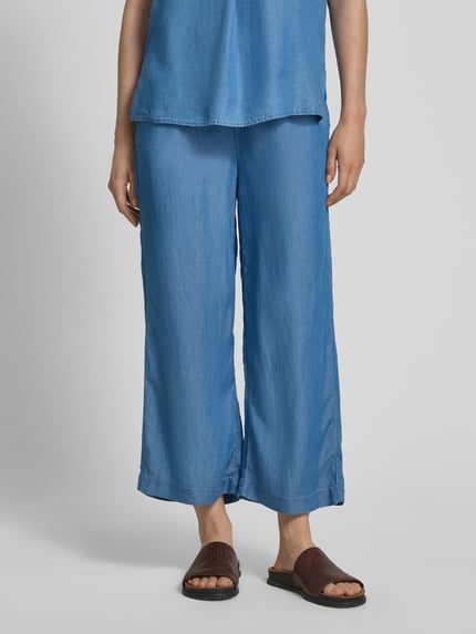 Soyaconcept Straight Fit Stoffhose aus reinem Lyocell Modell 'Liv' Jeansblau 4
