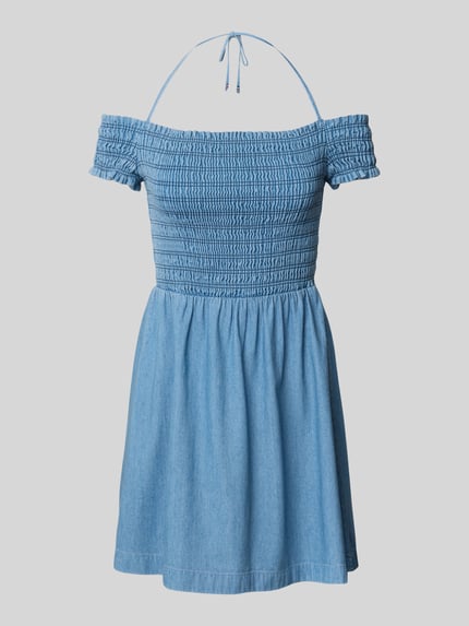 Tommy Jeans Sukienka mini taliowana z czystej bawełny Jeansowy niebieski 2