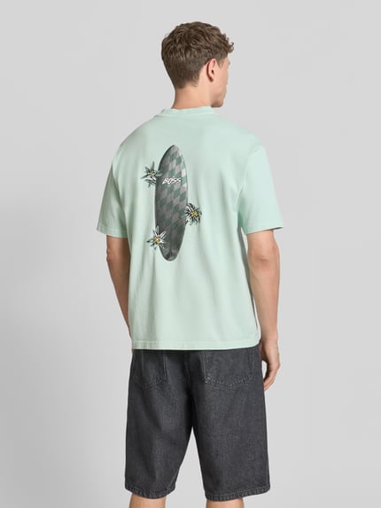 BOSS Orange t-shirt o kroju regular fit z czystej bawełny model 'SURFWASH' Turkusowy 5