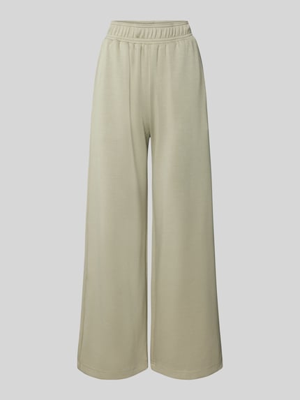 mbyM Wide leg stoffen broek met steekzakken, model 'Asaka' Lichtgroen - 2
