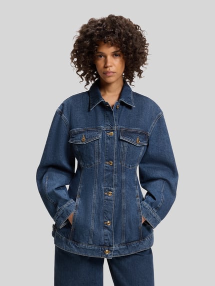 HUGO Slim Fit Jeansjacke aus reiner Baumwolle Modell 'HUGO ICON_3' Marine 4