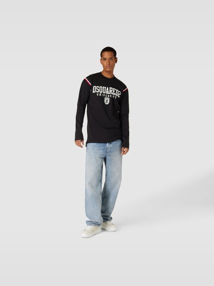 Dsquared2 T-shirt met labelprint Zwart - 1