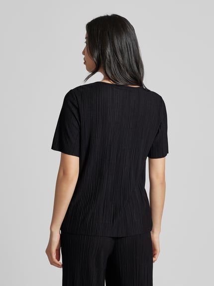 VILA T-Shirt mit Plisseefalten Modell 'PLISA' Black 5