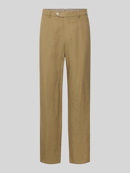 Straight Fit Leinenhose aus reinen Leinen Modell 'Lynx' Shop The Look MANNEQUINE