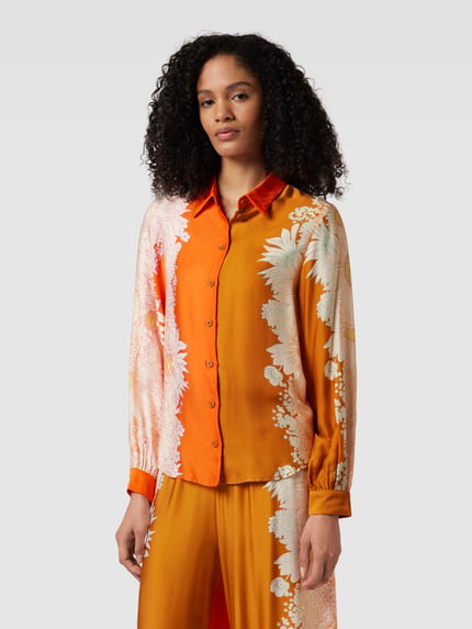 Oilily Bluse mit floralem Print Modell 'BAIN' Orange 4