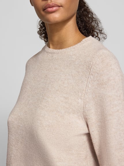 ONLY Pullover mit Spitzenbesatz am Saum Beige Melange 3