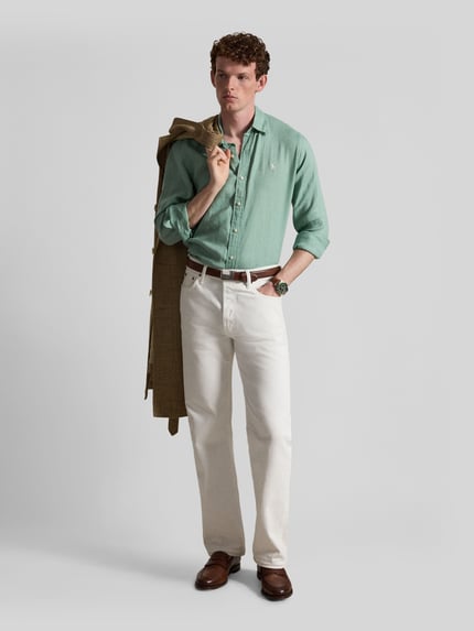 Polo Ralph Lauren Relaxed Fit Freizeithemd aus reinem Leinen Mint 1
