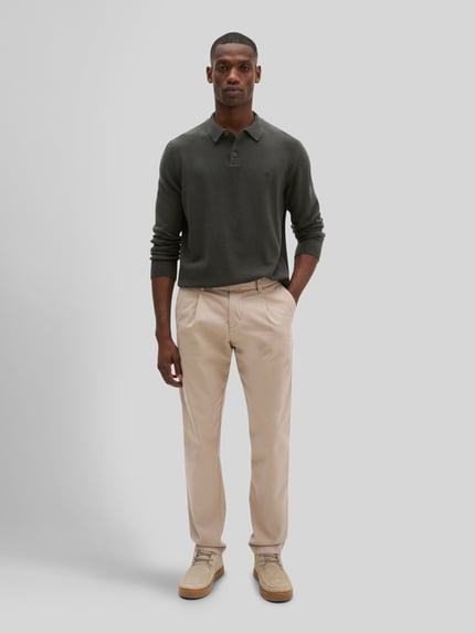 Marc O'Polo Regular Fit Pullover aus Baumwoll-Schurwoll-Mix  Dunkelbraun 1