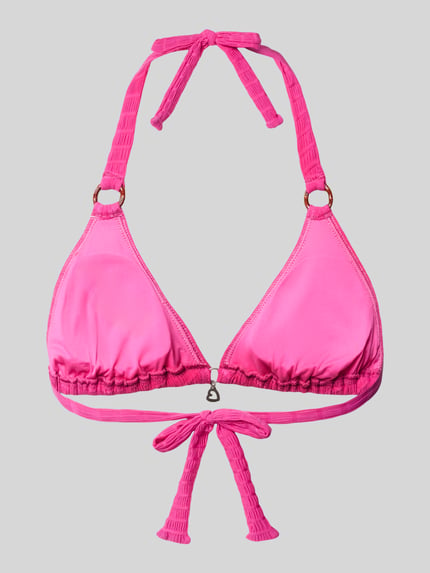 Produktfoto, Bikini-Oberteil mit Schnürung Modell 'GROOVE LIKO' od Banana Moon, różowy materiał z domieszką stretchu, dopasowany krój, neckholder