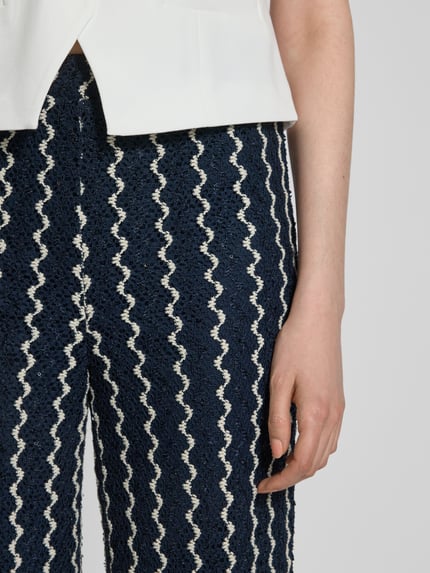 VILA High Waist Hose mit elastischem Bund Modell 'ELLEN' Marine 3