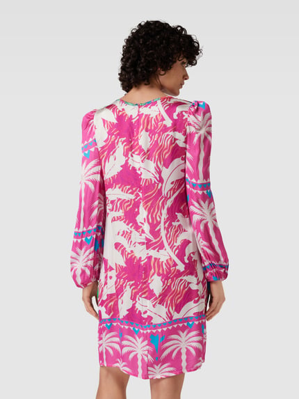 miss goodlife Knielange jurk met V-hals van viscose Felroze - 5