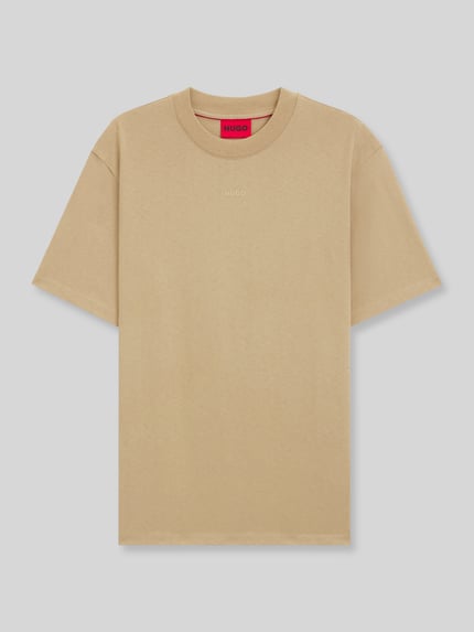 HUGO t-shirt o kroju regular fit z czystej bawełny model 'DAPOLINO' Beżowy 2