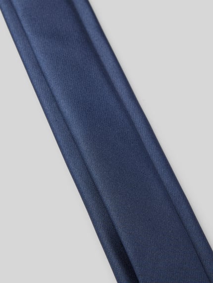 OLYMP Level 5 Zijden stropdas in effen design Marineblauw - 3