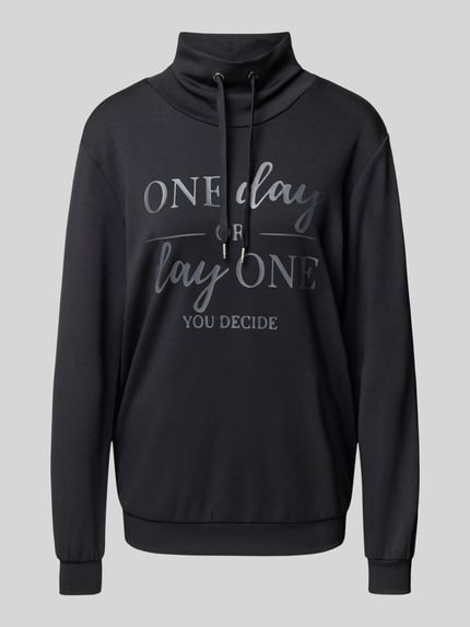 Soyaconcept Bluza ze stójką i tunelem model ‘BANU’ Czarny 2
