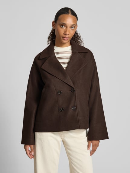 ONLY Regular Fit Mantel mit Reverskragen Modell 'NANCY' Schoko 4