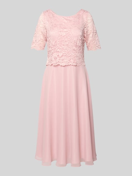 Vera Mont Knielanges Cocktailkleid mit Spitze Rose 2