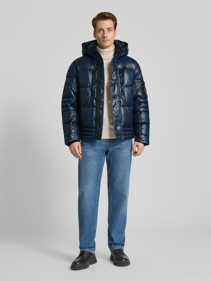 Tom Tailor Regular Fit Steppjacke mit abnehmbarer Kapuze Marine 1