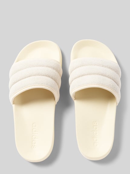 adidas Sportswear Badeschuhe mit echtem Leder-Besatz Modell 'ADILETTE NOSHOWER' Beige 3