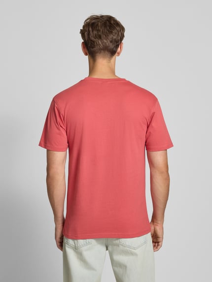 Santa Cruz T-Shirt mit Label-Print und Rundhalsausschnitt Koralle 5