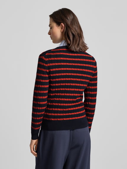 GANT Strickpullover mit gerippten Abschlüssen Rostrot 5