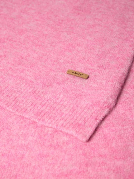 Productfoto, roze sjaal met labelpatch model 'Witzia' van Barts, zachte textuur, Dames sjaal van Barts