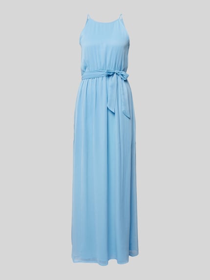 VILA Maxi-jurk met strikceintuur, model 'FALIA' Lichtblauw - 2