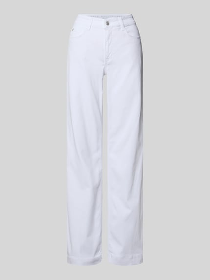 Produktfoto, weiße Wide Leg Jeans mit Eingrifftaschen Modell 'Dream' von MAC aus Baumwoll-Mix mit Modal-Anteil, Damen Jeans