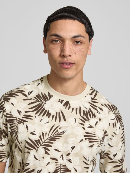 ONLY & SONS męski t-shirt o kroju regular fit z czystej bawełny model 'PERRY' Ciemnobrązowy 3