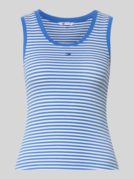 Tommy Jeans slim fit tank top van katoenmix Blauw - 2