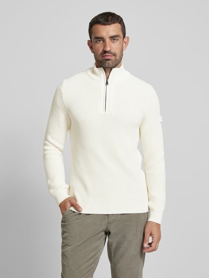 JOOP! JEANS Strickpullover mit Troyer-Kragen Offwhite 4