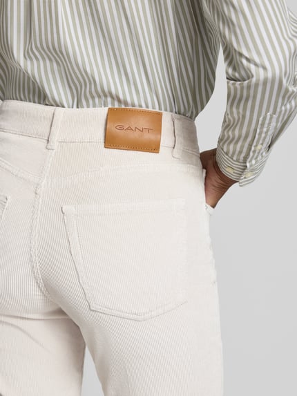 GANT Flared fit corduroy broek in 5-pocketmodel, model 'Cordur' Ecru - 3