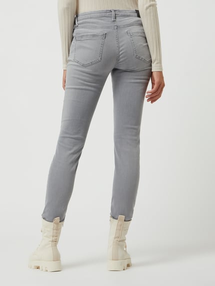 Marc O'Polo DENIM Slim fit mid rise jeans met stretch, model 'Alva' Lichtgrijs - 6