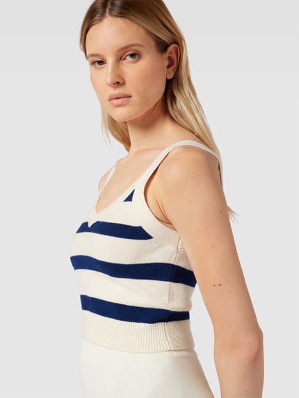 BAUM & PFERDGARTEN Crop Top aus Woll-Mix Blau 3