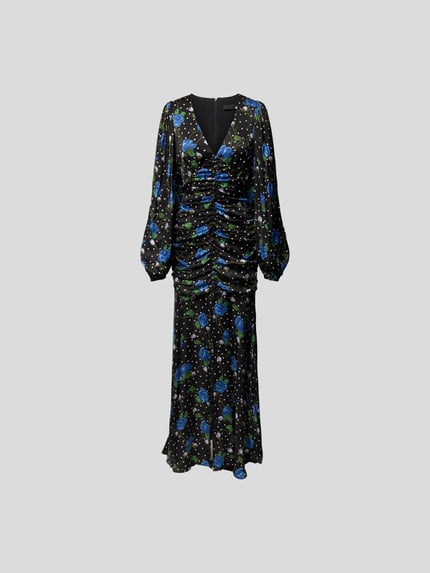 ROTATE Maxi-jurk met v-hals Zwart - 2