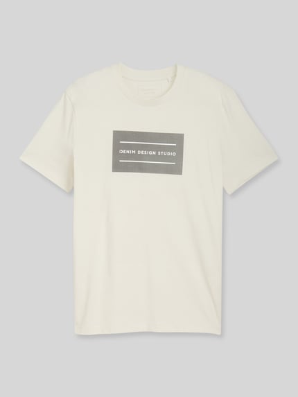 t-shirt o kroju regular fit z czystej bawełny Shop The Look MANNEQUINE
